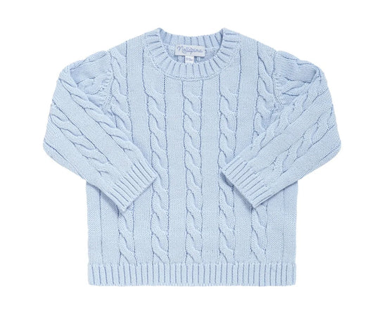 Cable Knit Sweater- Blue