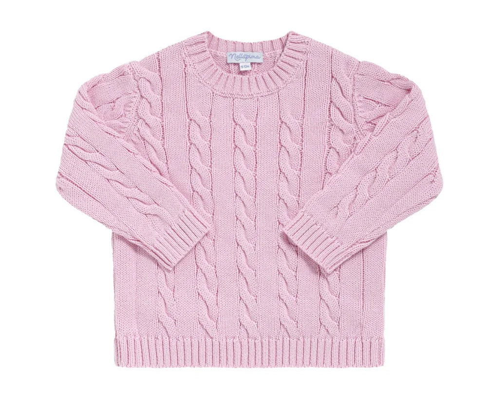Nellapima Cable Knit Sweater- Pink