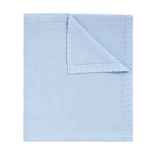 Honeycomb Knit Blanket- Blue