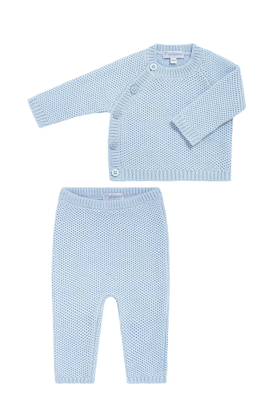 Honeycomb Knit Set- Blue