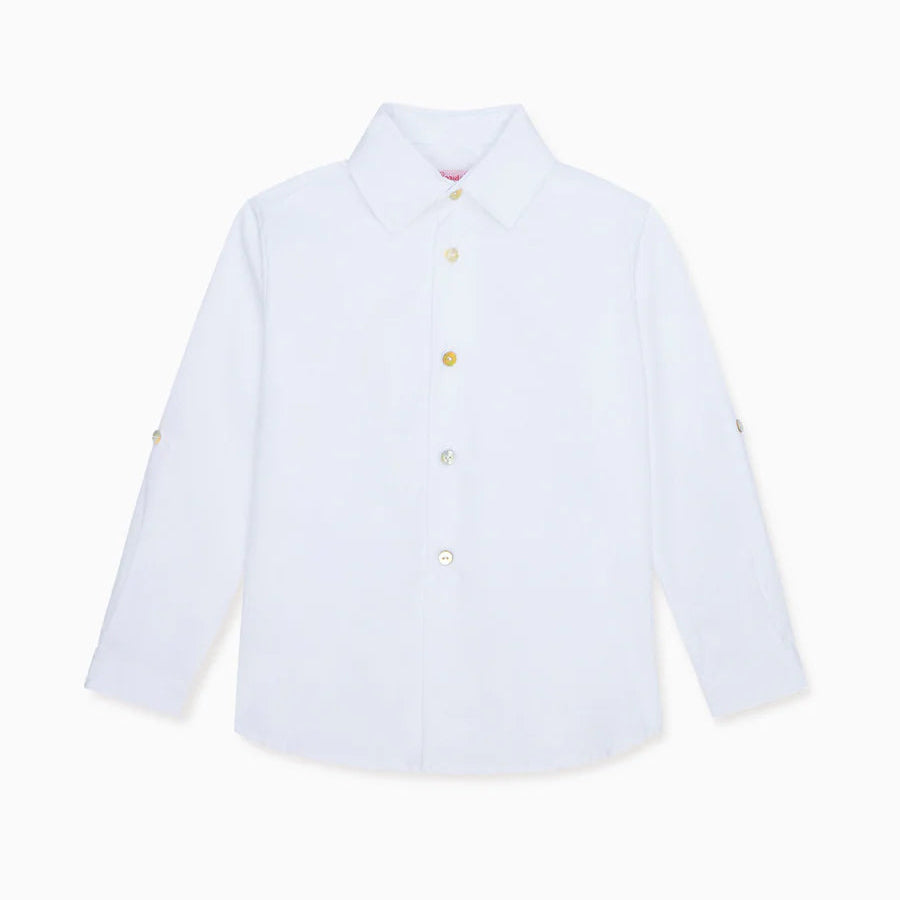 La Coqueta White Nico Long Sleeve Boys Shirt