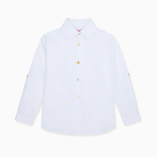 La Coqueta White Nico Long Sleeve Boys Shirt
