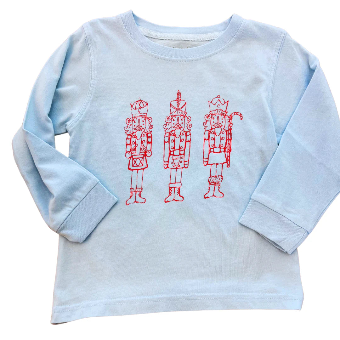 Mustard & Ketchup Kids Long Sleeve Light Blue Nutcracker Trio T-Shirt