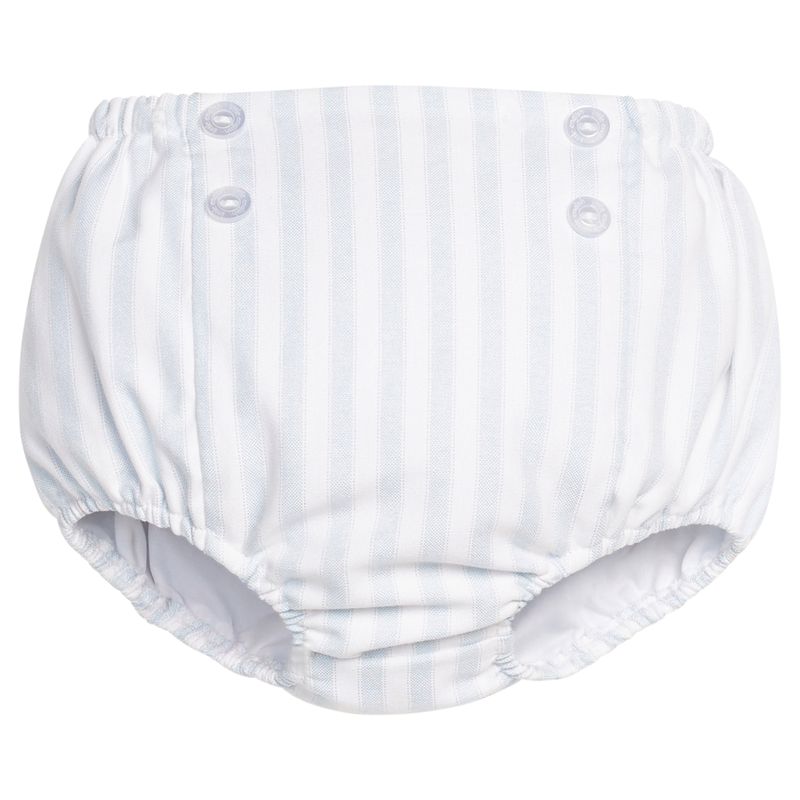 Little English Button Front Diaper Cover - Savannah Stripe