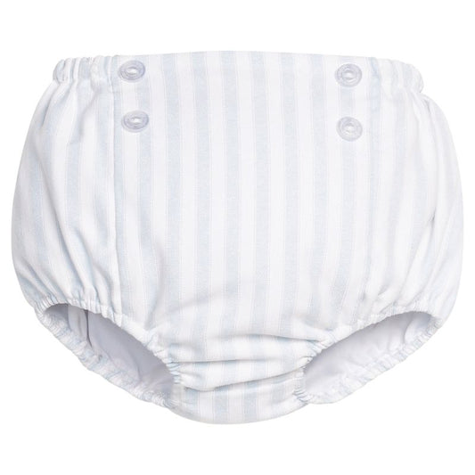 Little English Button Front Diaper Cover - Savannah Stripe