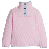 Little English Quilted Pullover- Light Pink and Light Blue