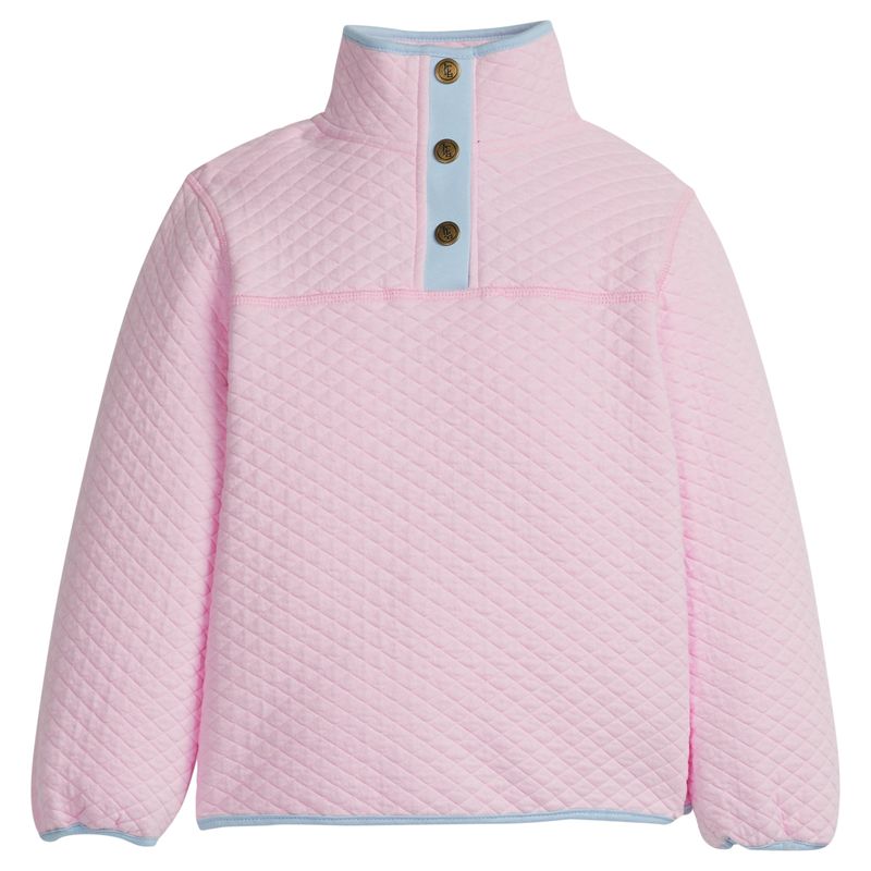 Little English Quilted Pullover- Light Pink and Light Blue