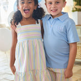 Georgia Dress- Rainbow Seersucker Stripe
