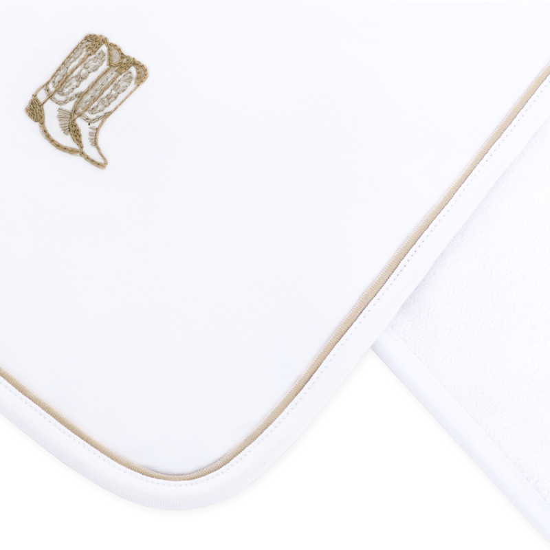 Magnolia Baby Darling Cowboy Boots Burp Cloth- Ivory
