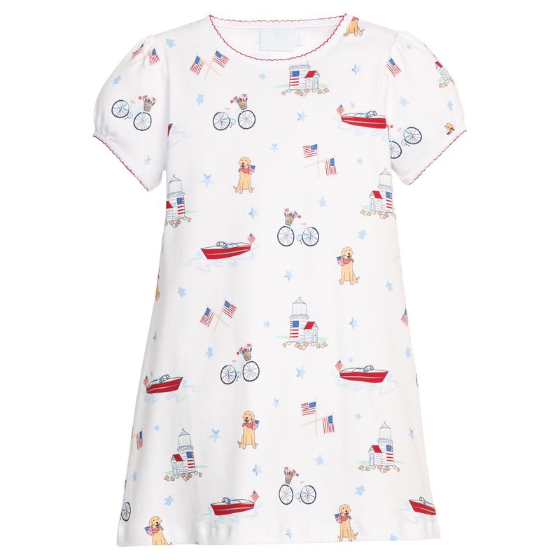 Little English Printed T-Shirt Dress- Coastal Summer