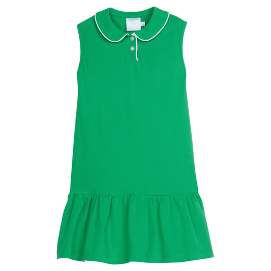 Sleeveless Polo Dress- Green