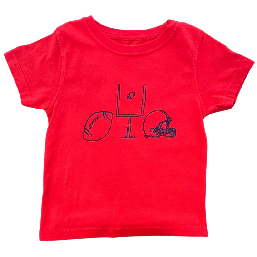 Mustard & Ketchup Kids Short Sleeve Red and Navy Football Trio T-Shirt