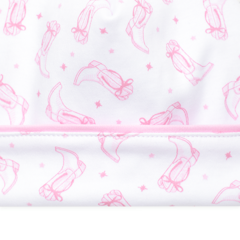 Magnolia Baby Darling Cowboy Boots Printed Hat- Pink