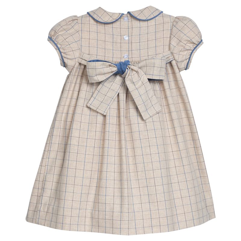 Little English Smocked Natalie Dress- Durham Windowpane