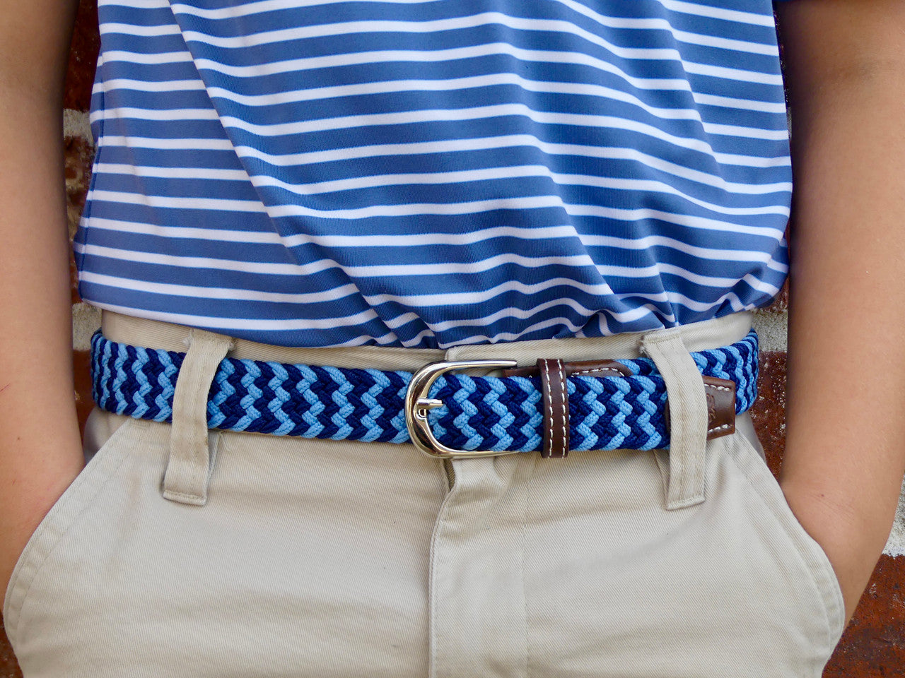 The Lil' Nantucket Chevron Woven Stretch Belt