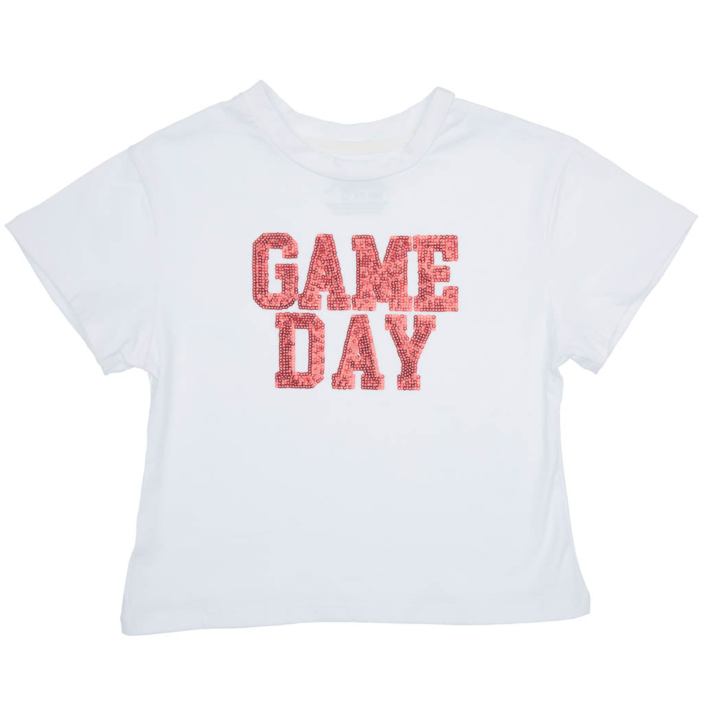 Azarhia Red Sequin Game Day Boxy Tee