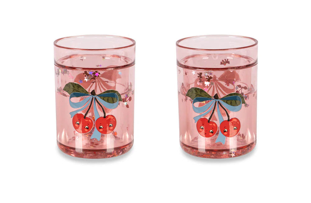 2 Pack Glitter Cups- Cherry Bow
