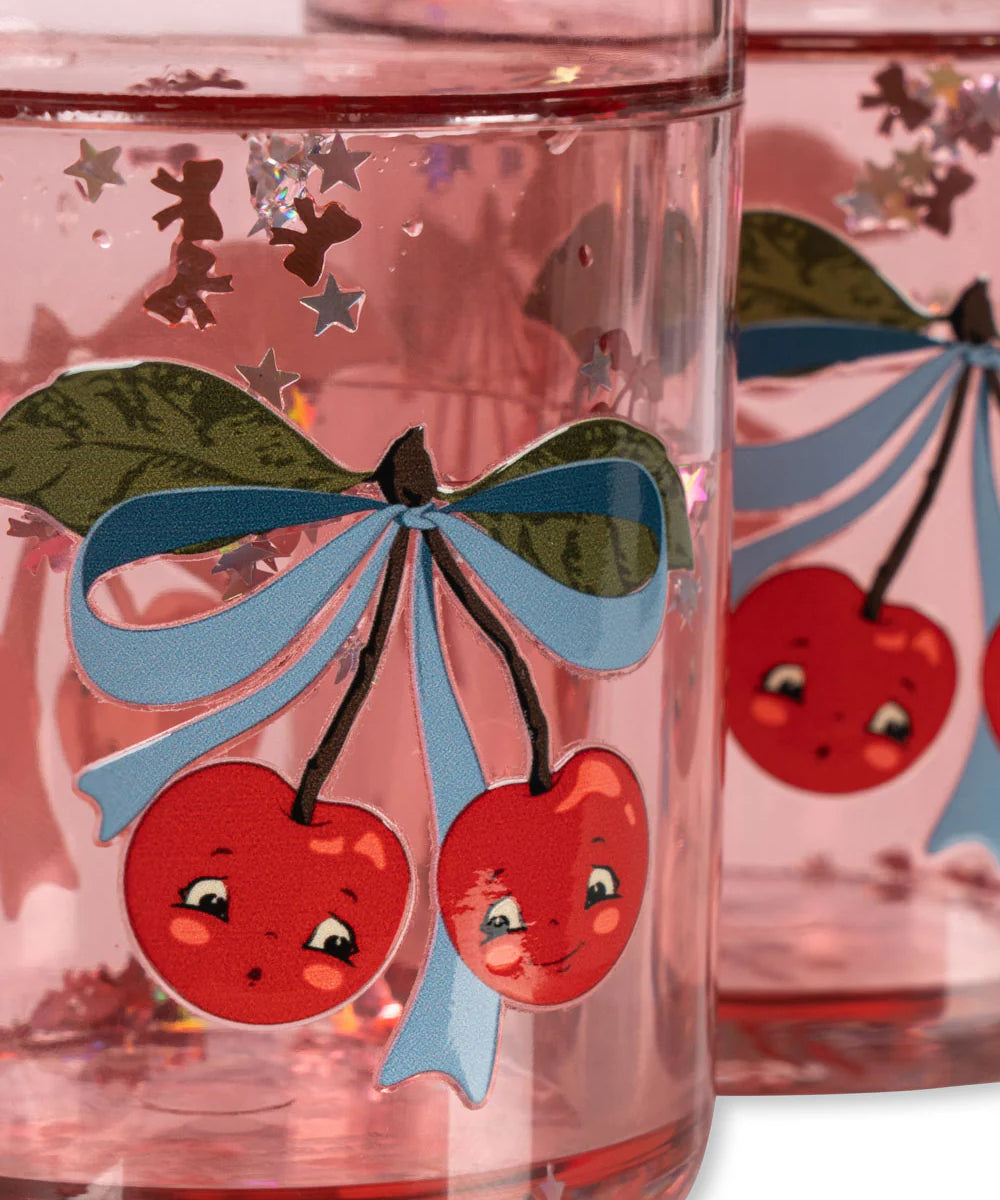 2 Pack Glitter Cups- Cherry Bow