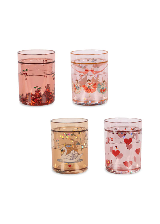 4 Pack Glitter Cups- Rose Multi