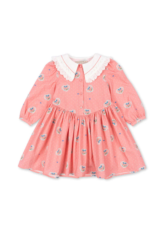 Coeur Collar Dress- Cher Rose