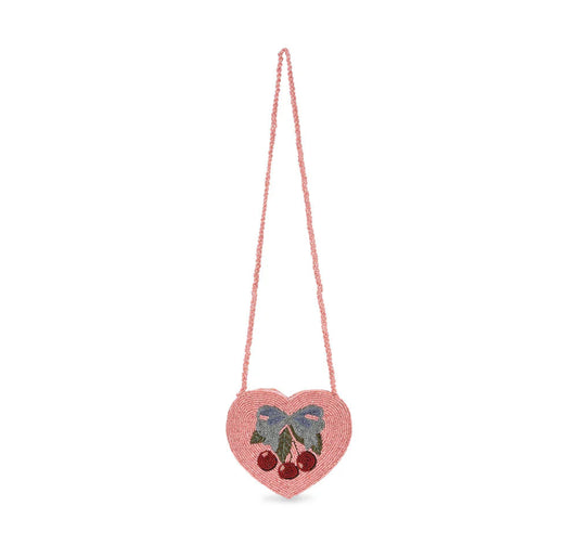 Konges Slojd Beaded Heart Bag- Amarena