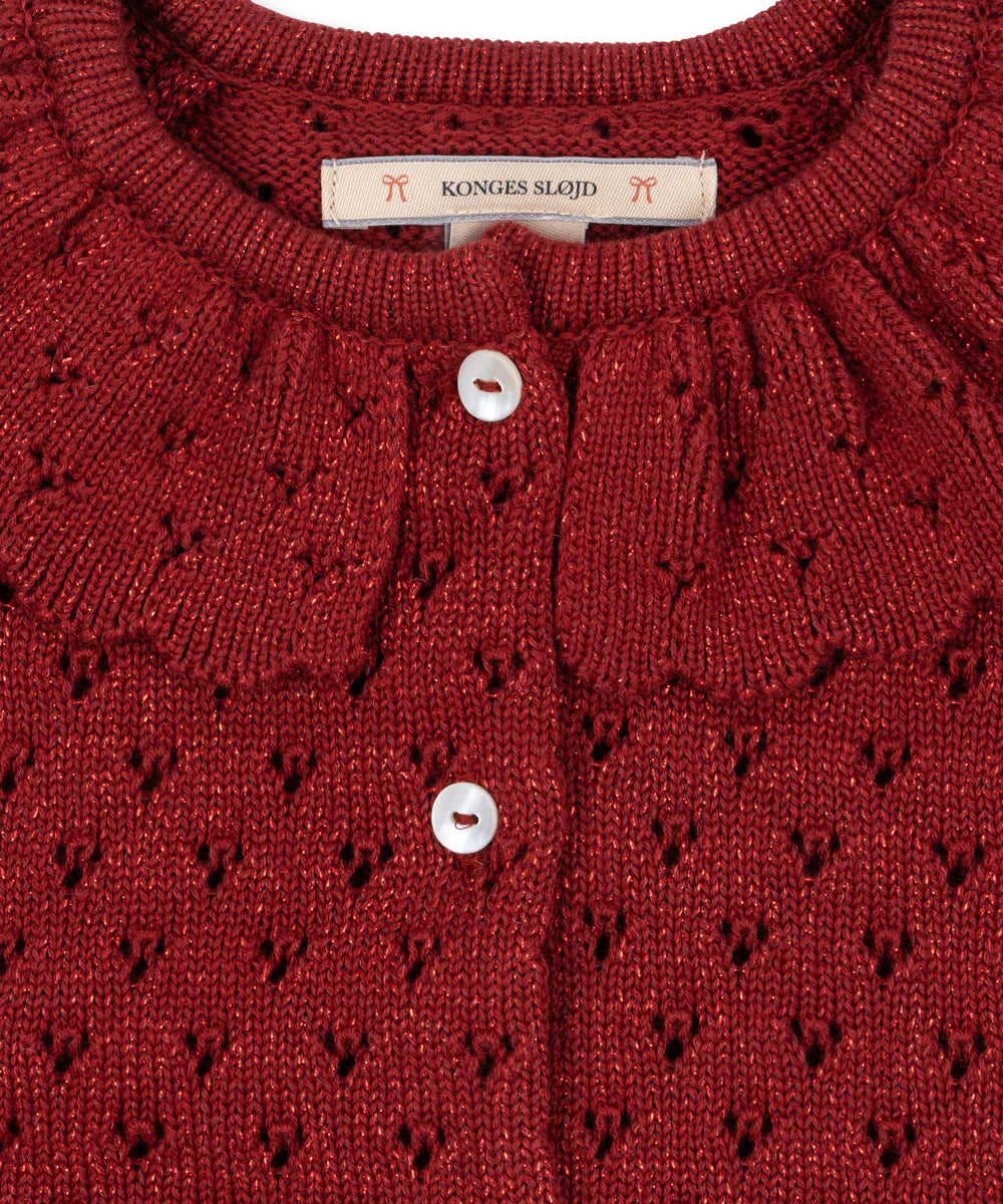 Holiday Knit Cardigan- Red Dahlia