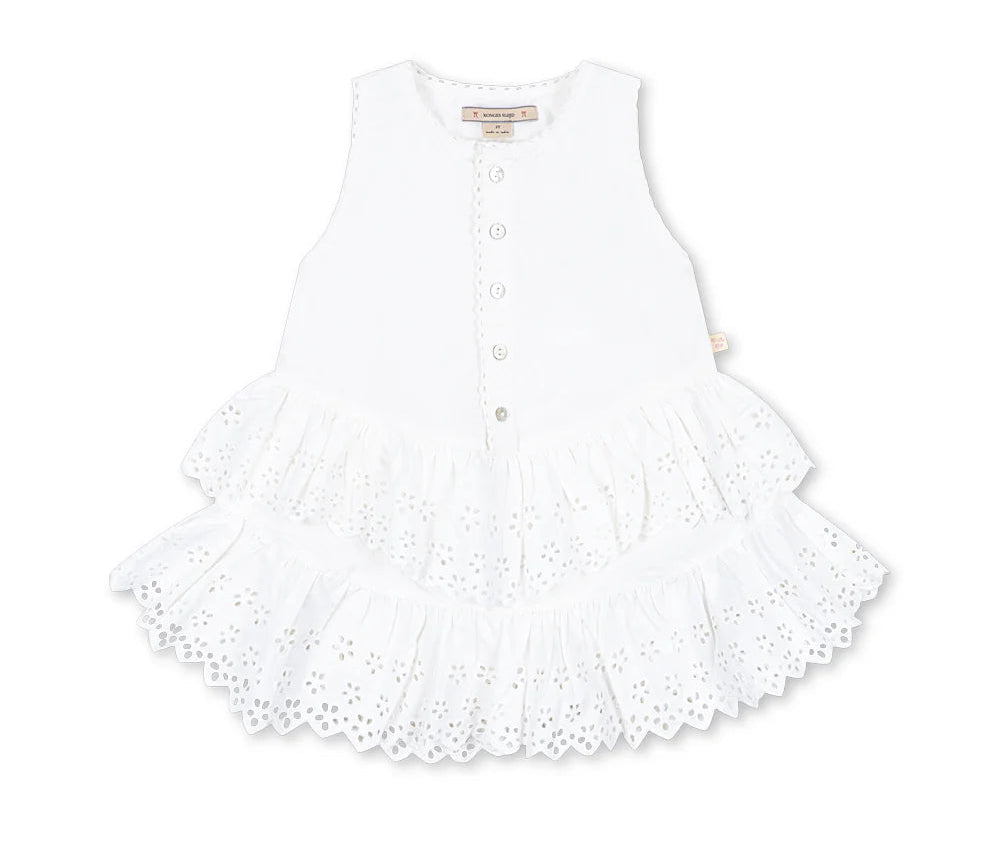 Konges Slojd Evalina Dress- Bright White