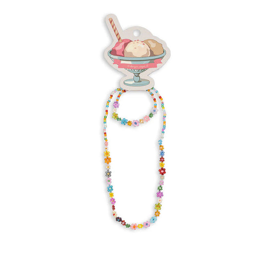 Konges Slojd Flower Field Necklace and Bracelet Set