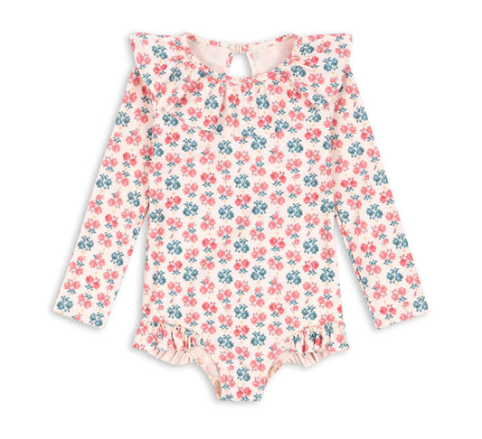 Konges Slojd Manuca Long Sleeve Swimsuit- Lumina Rose