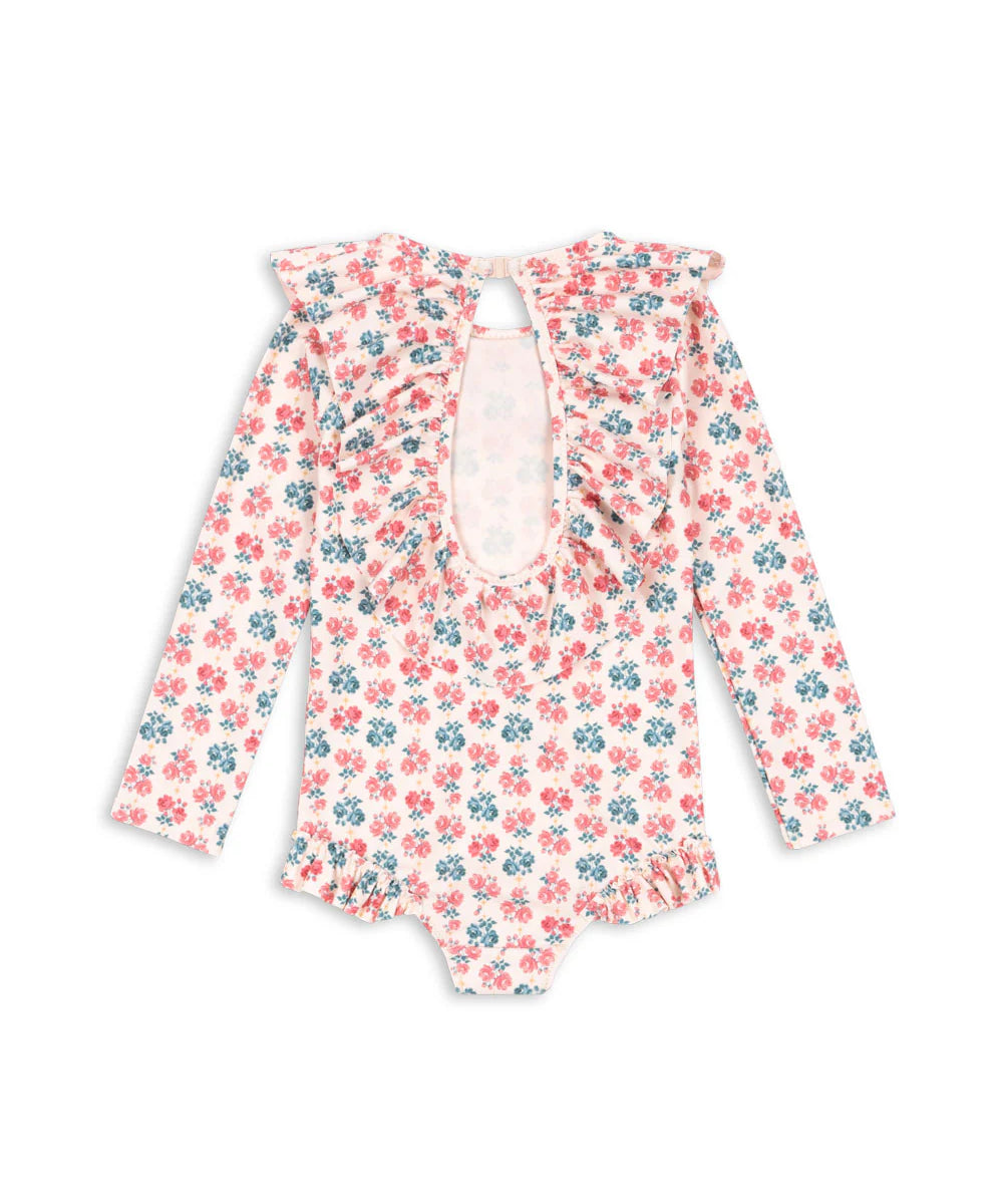 Konges Slojd Manuca Long Sleeve Swimsuit- Lumina Rose