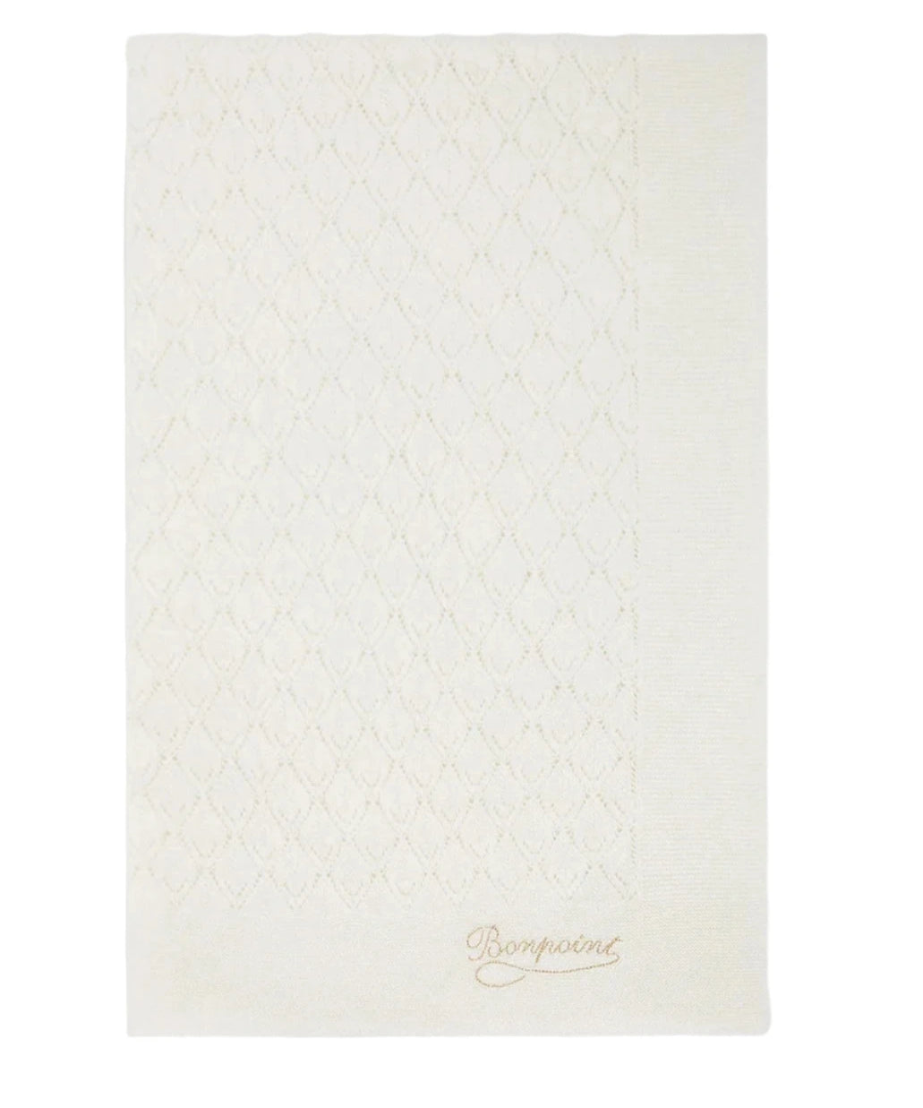 Bonpoint Openwork Pattern Baby Blanket- Milk White