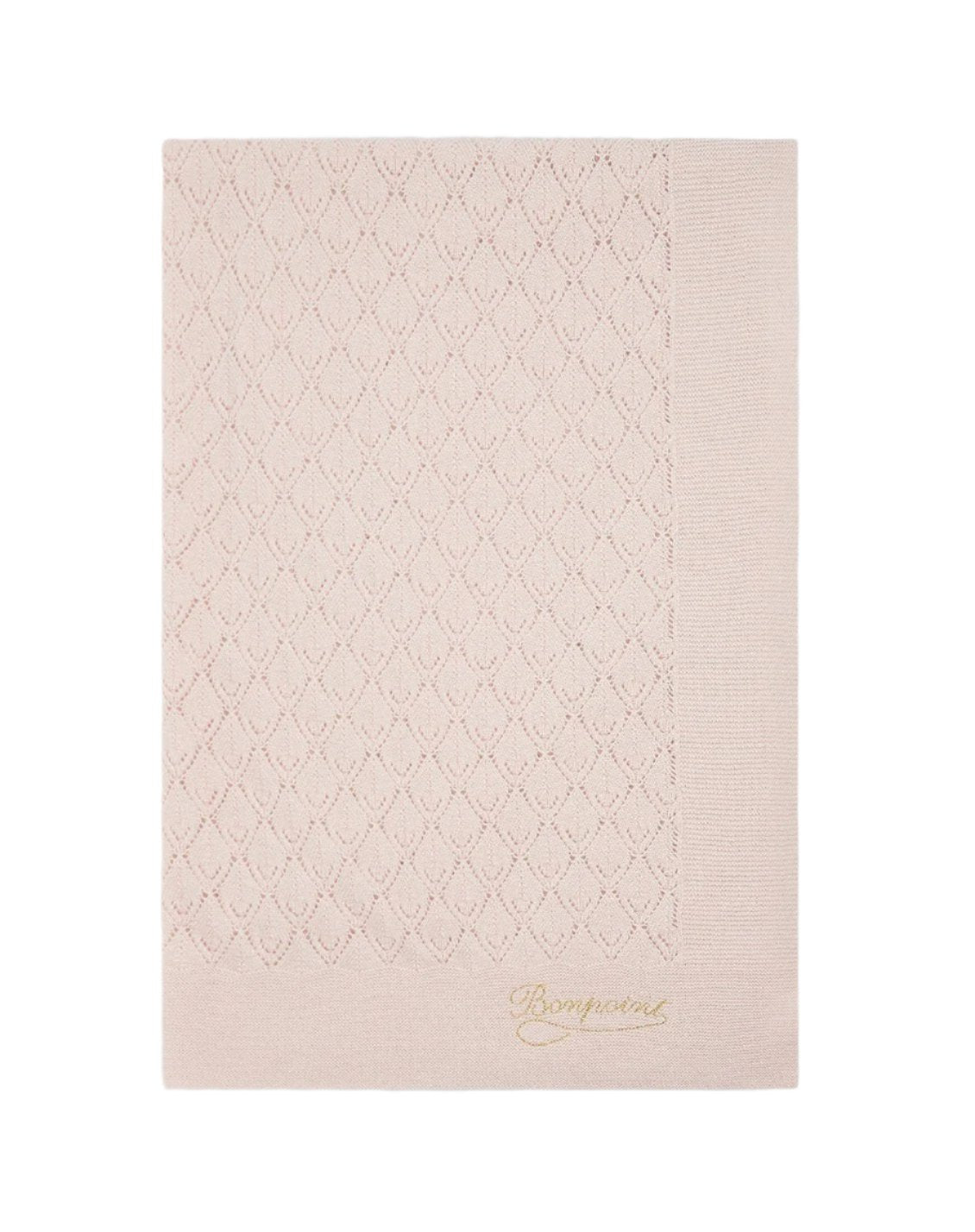 Bonpoint Openwork Pattern Baby Blanket- Pale Pink 