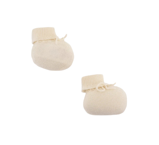 Bonpoint Baby Cashmere Booties- Milk White