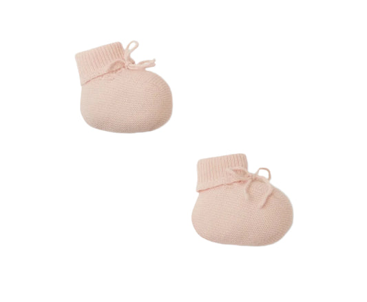 Bonpoint Baby Cashmere Booties- Pale Pink