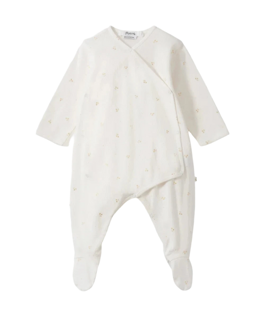 Bonpoint Baby Surplice Gold Pajamas