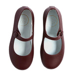 Pepa London Burgundy  Leather Mary Jane Shoes