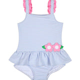 Florence Eiseman Seersucker Swimsuit With Flowers
