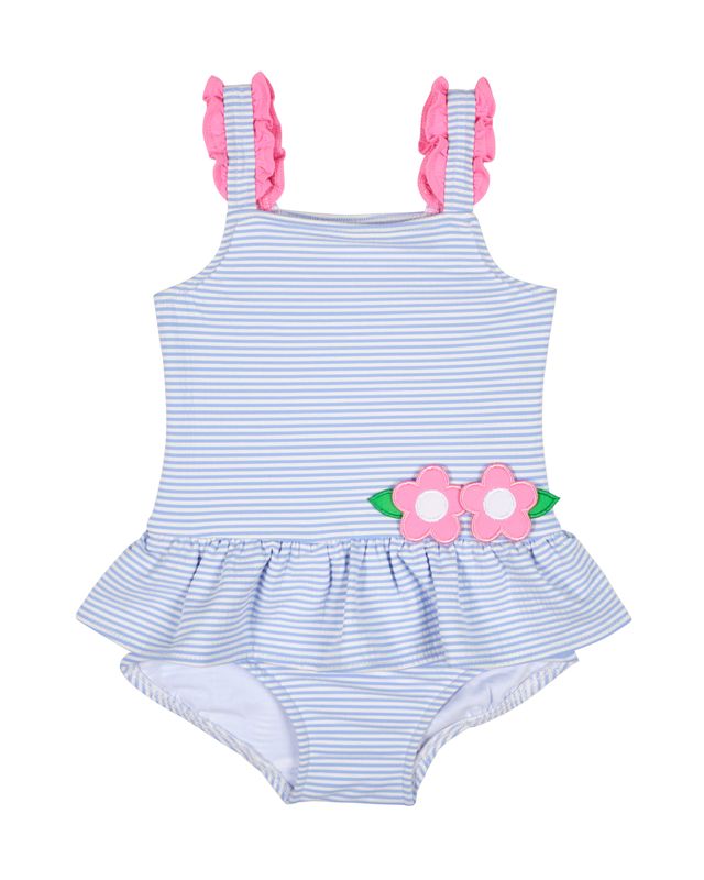 Florence Eiseman Seersucker Swimsuit With Flowers