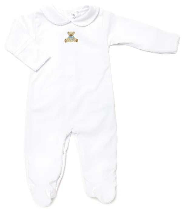 Milly Marie Blue Teddy Bear Collared Footie