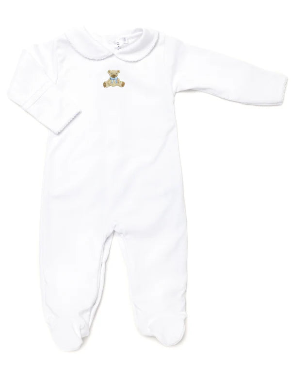 Milly Marie Blue Teddy Bear Collared Footie