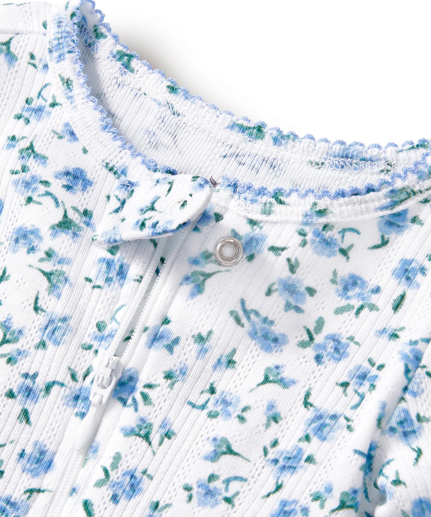 Petite Plume Blue Floral Pointelle Romper