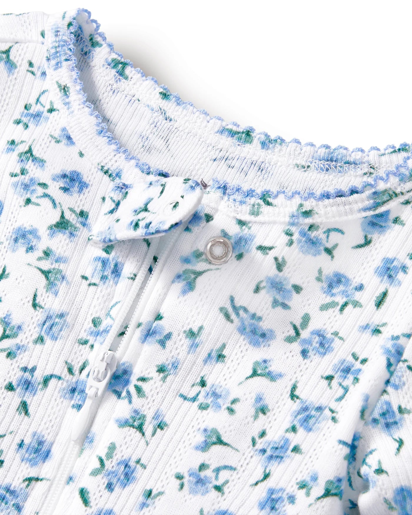 Petite Plume Blue Floral Pointelle Romper