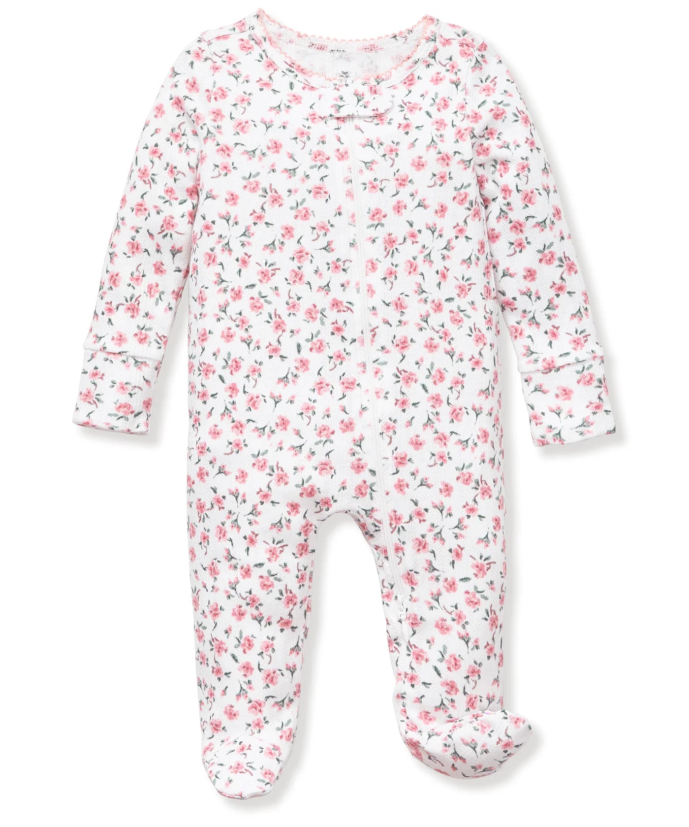 Petite Plume Pink Floral Pointelle Romper