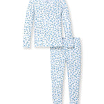 Petite Plume Blue Floral Pointelle Snug Fit Pajamas