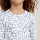 Blue Floral Pointelle Snug Fit Pajamas