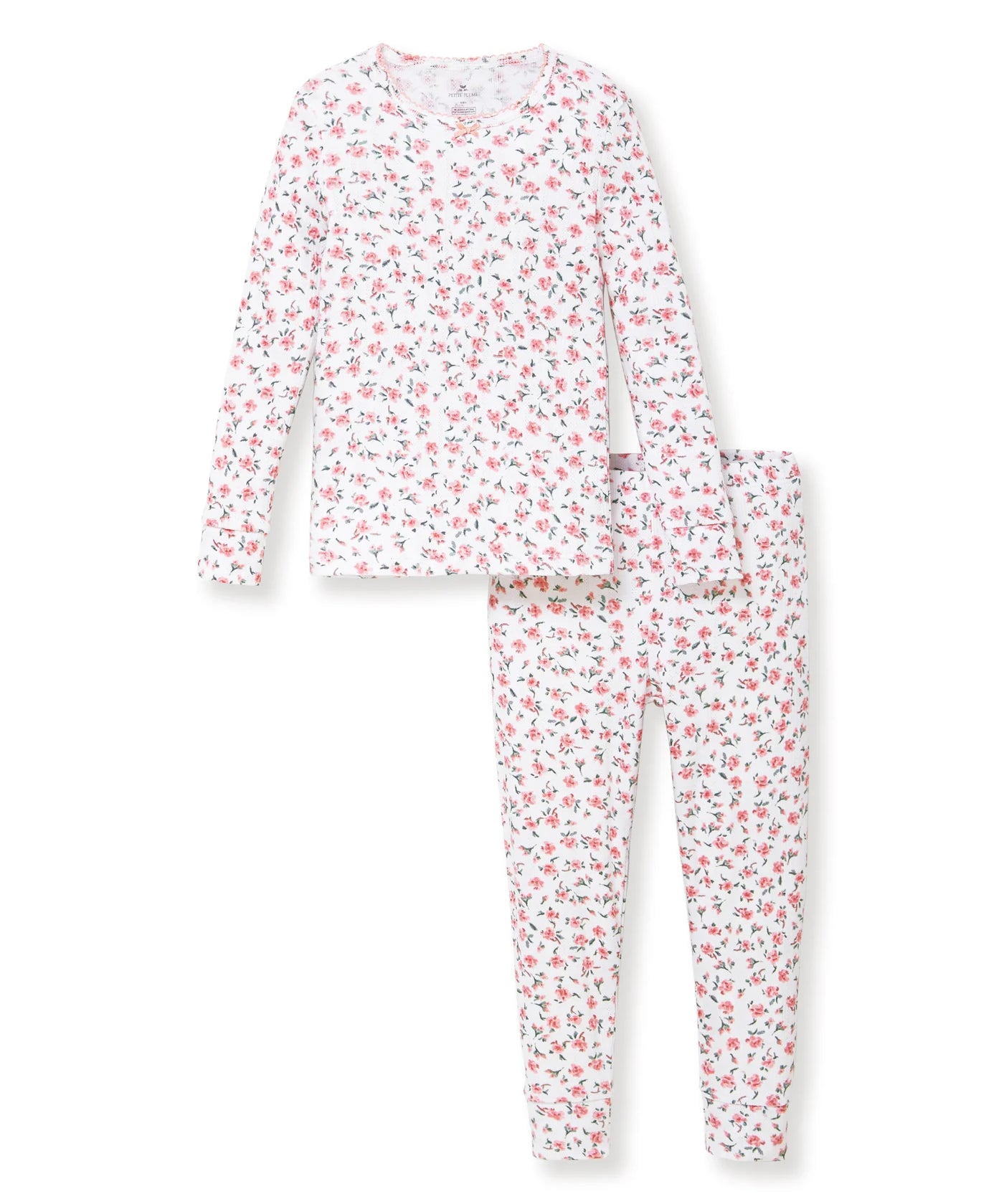 Petite Plume Pink Floral Pointelle Snug Fit Pajamas