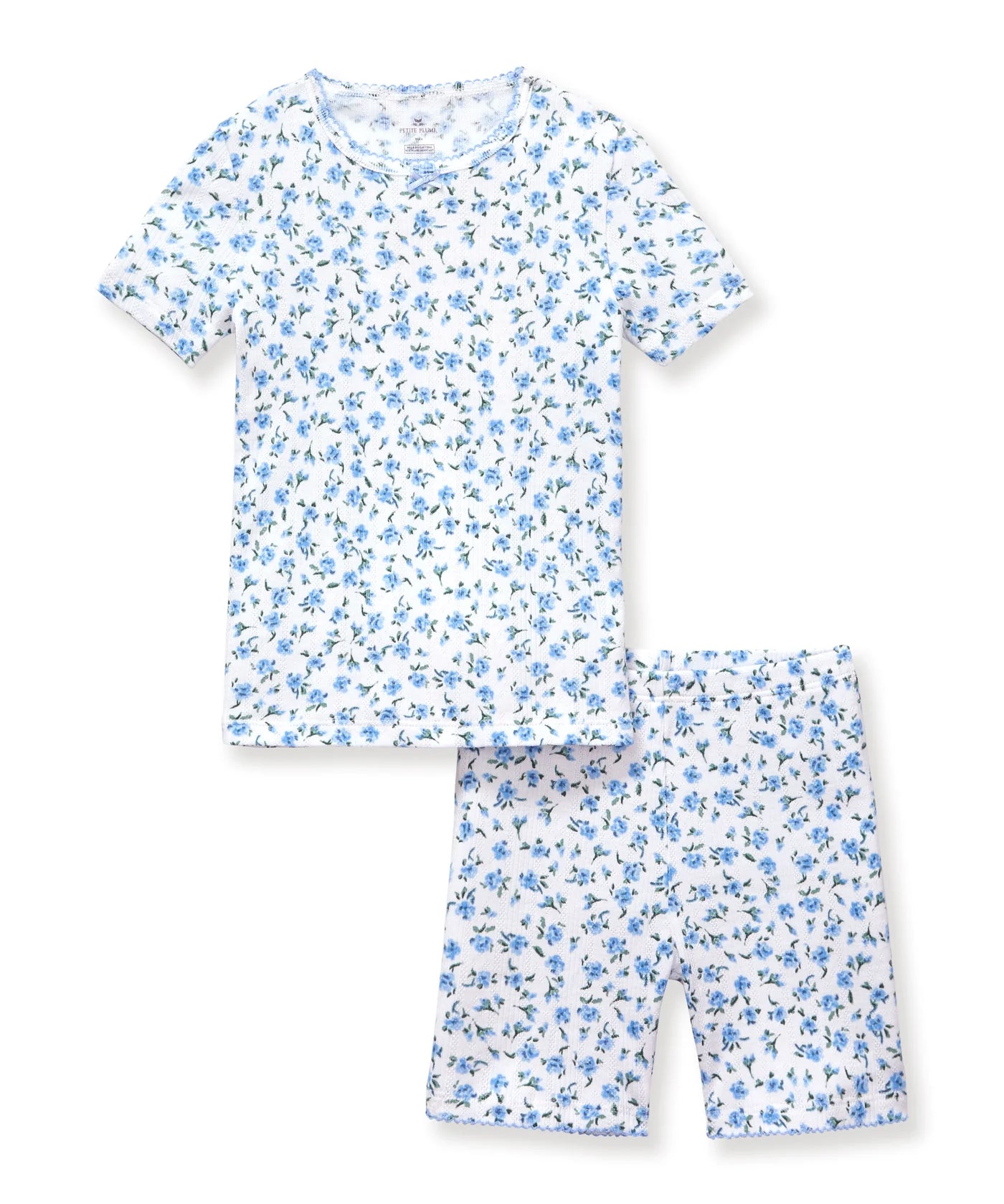 Petite Plume Blue Floral Snug Fit Short Set Pajamas