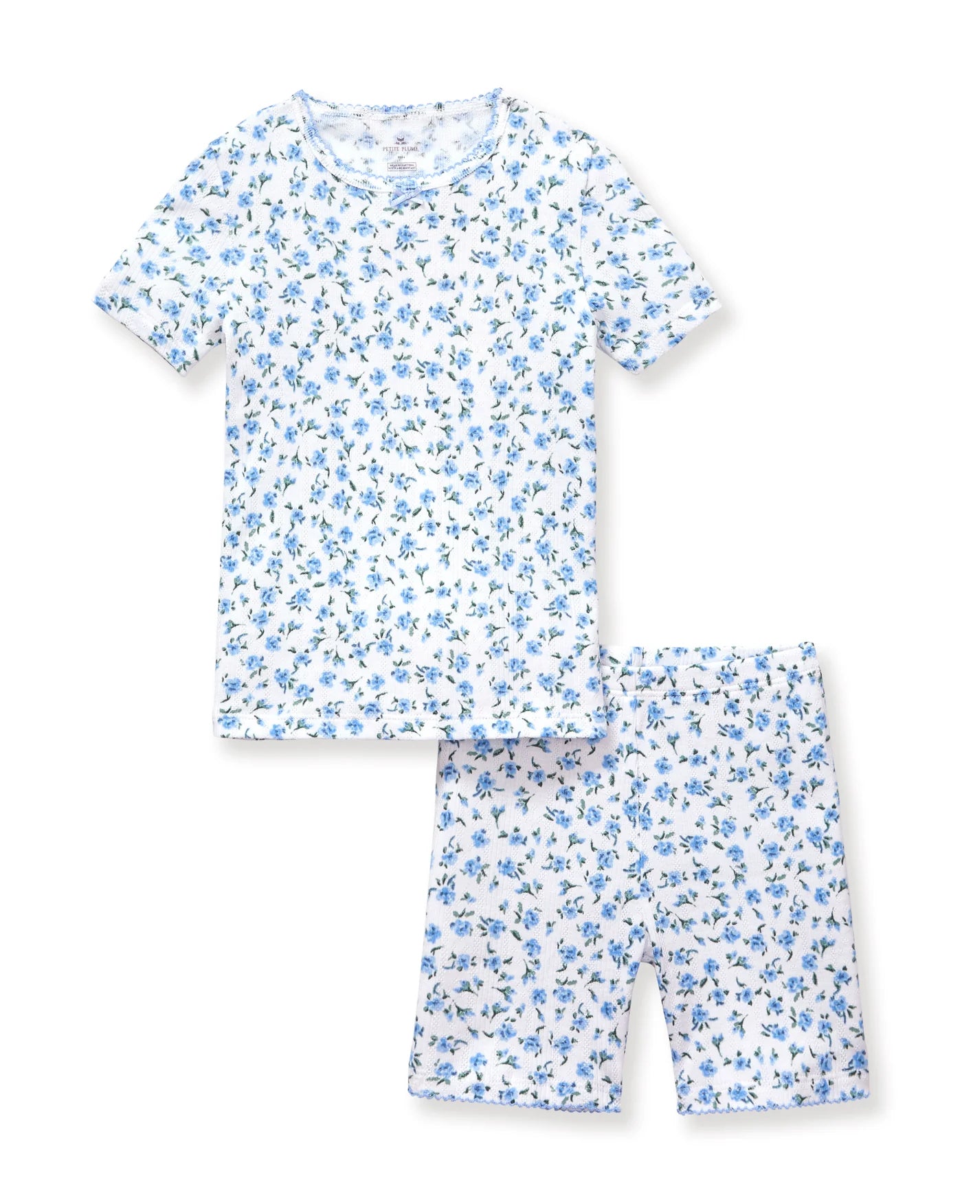 Petite Plume Blue Floral Snug Fit Short Set Pajamas