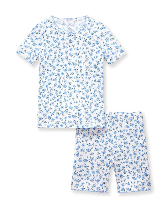 Petite Plume Blue Floral Snug Fit Short Set Pajamas