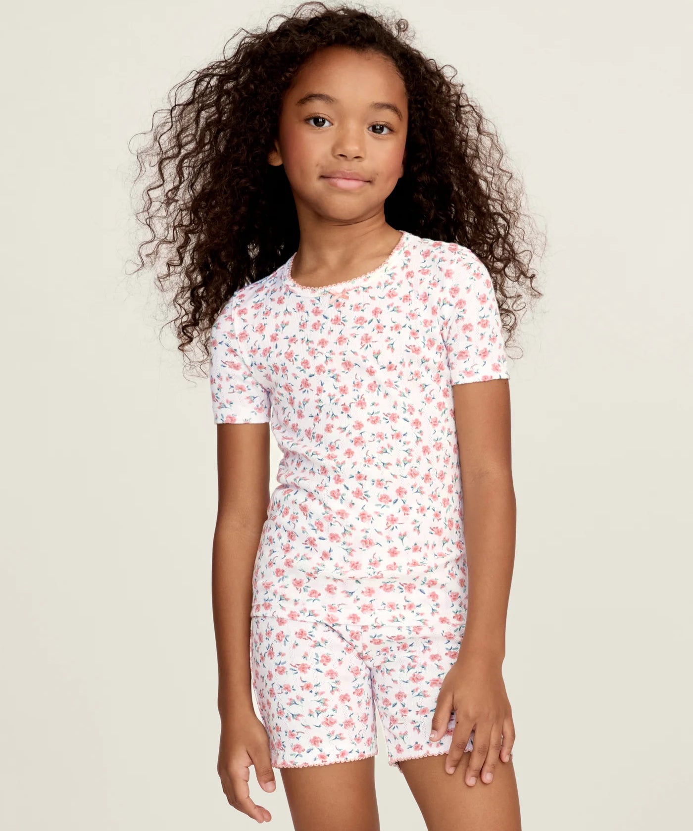 Pink Floral Snug Fit Short Set Pajamas